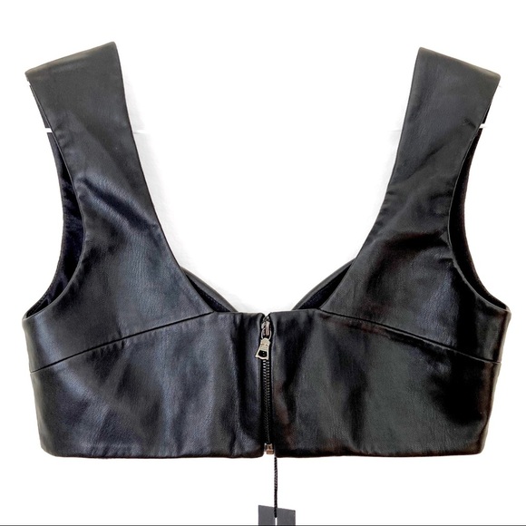 RUBIN SINGER Faux Leather Bra Crop Top - Picture 9 of 9